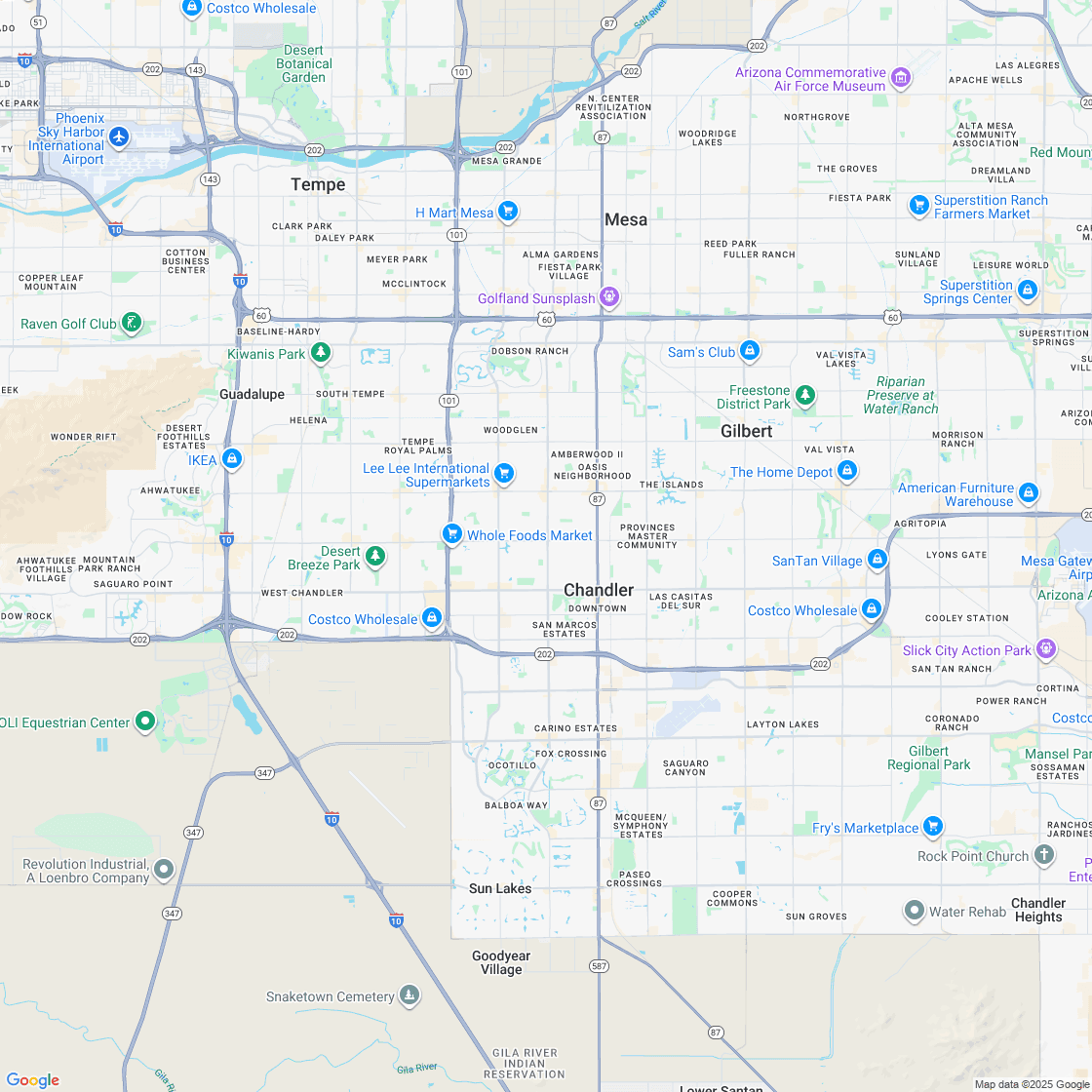 Google map showing store location