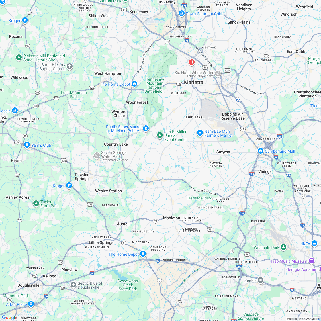 Google map showing store location