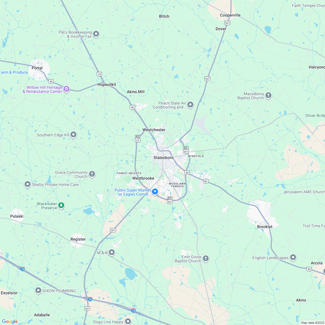 Google map showing store location