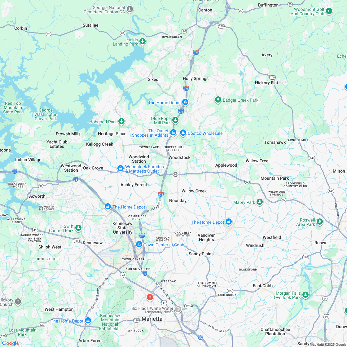 Google map showing store location