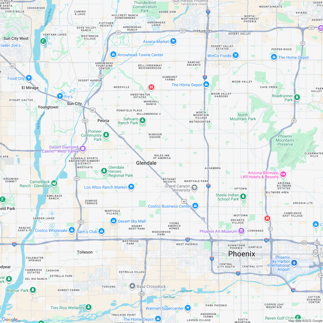 Google map showing store location