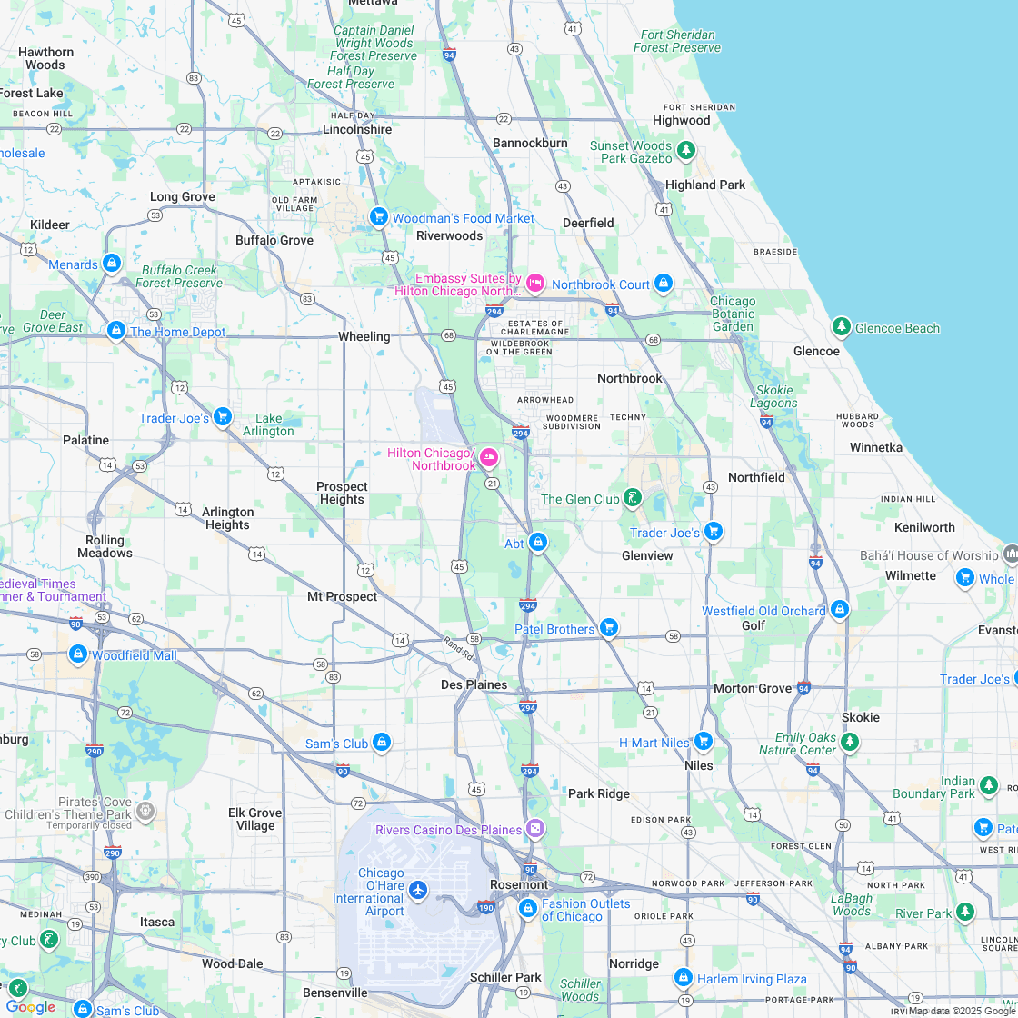 Google map showing store location