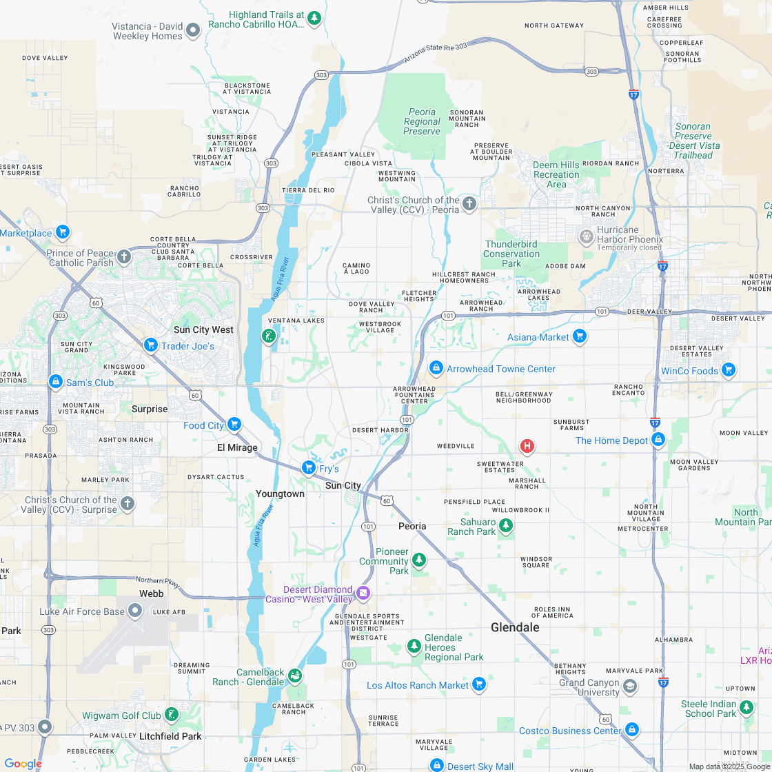 Google map showing store location