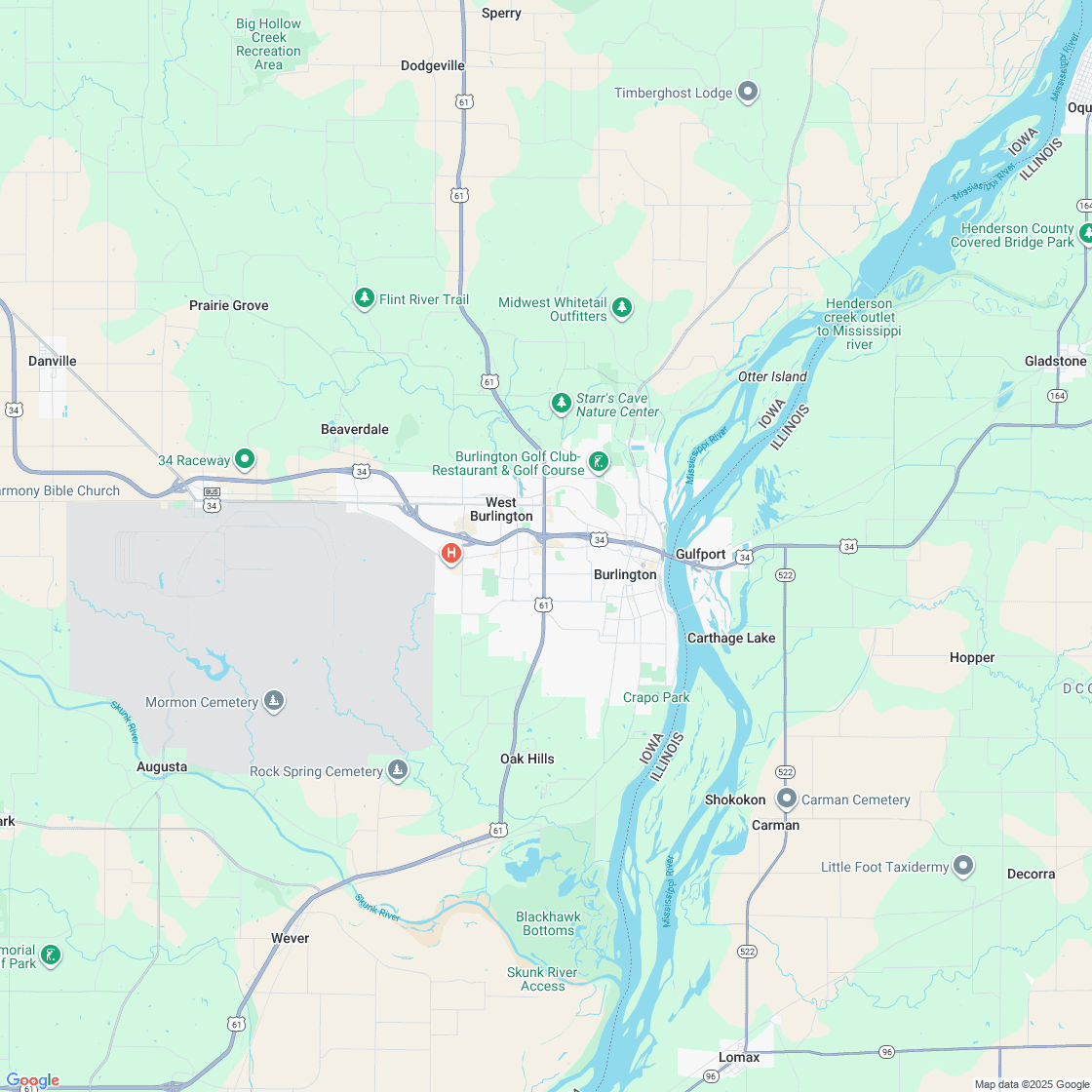 Google map showing store location