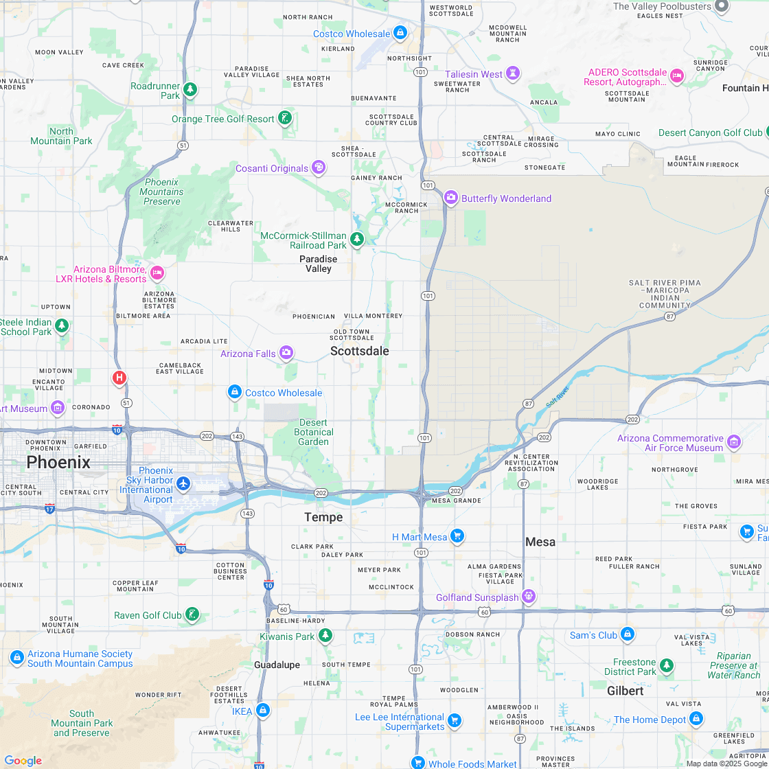 Google map showing store location