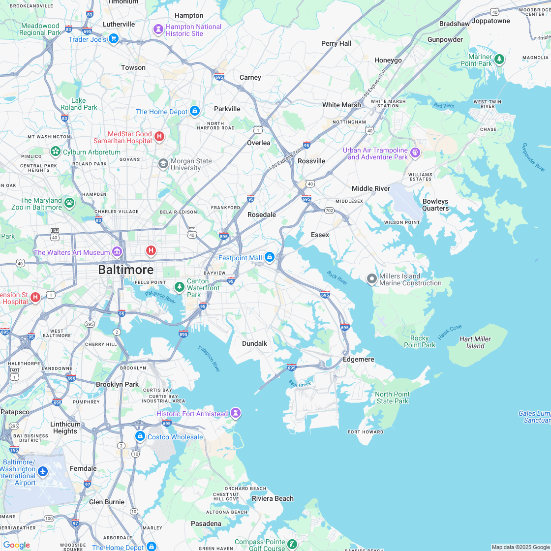 Google map showing store location