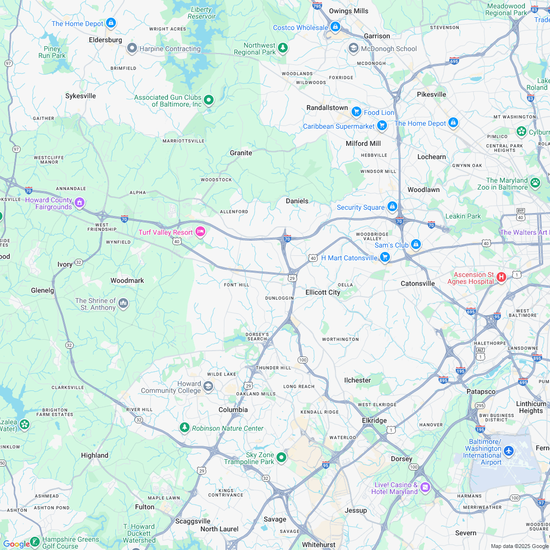 Google map showing store location