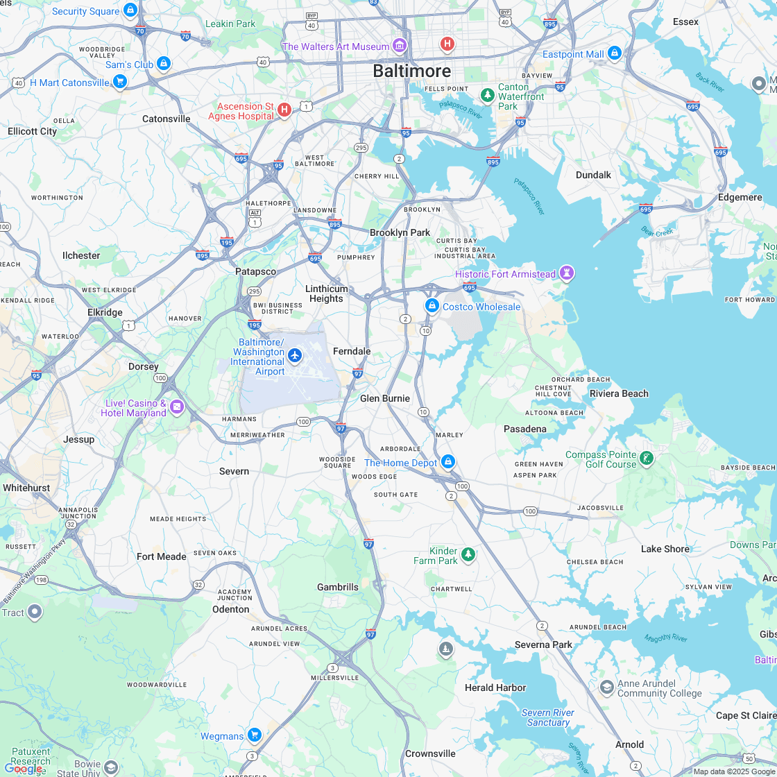 Google map showing store location