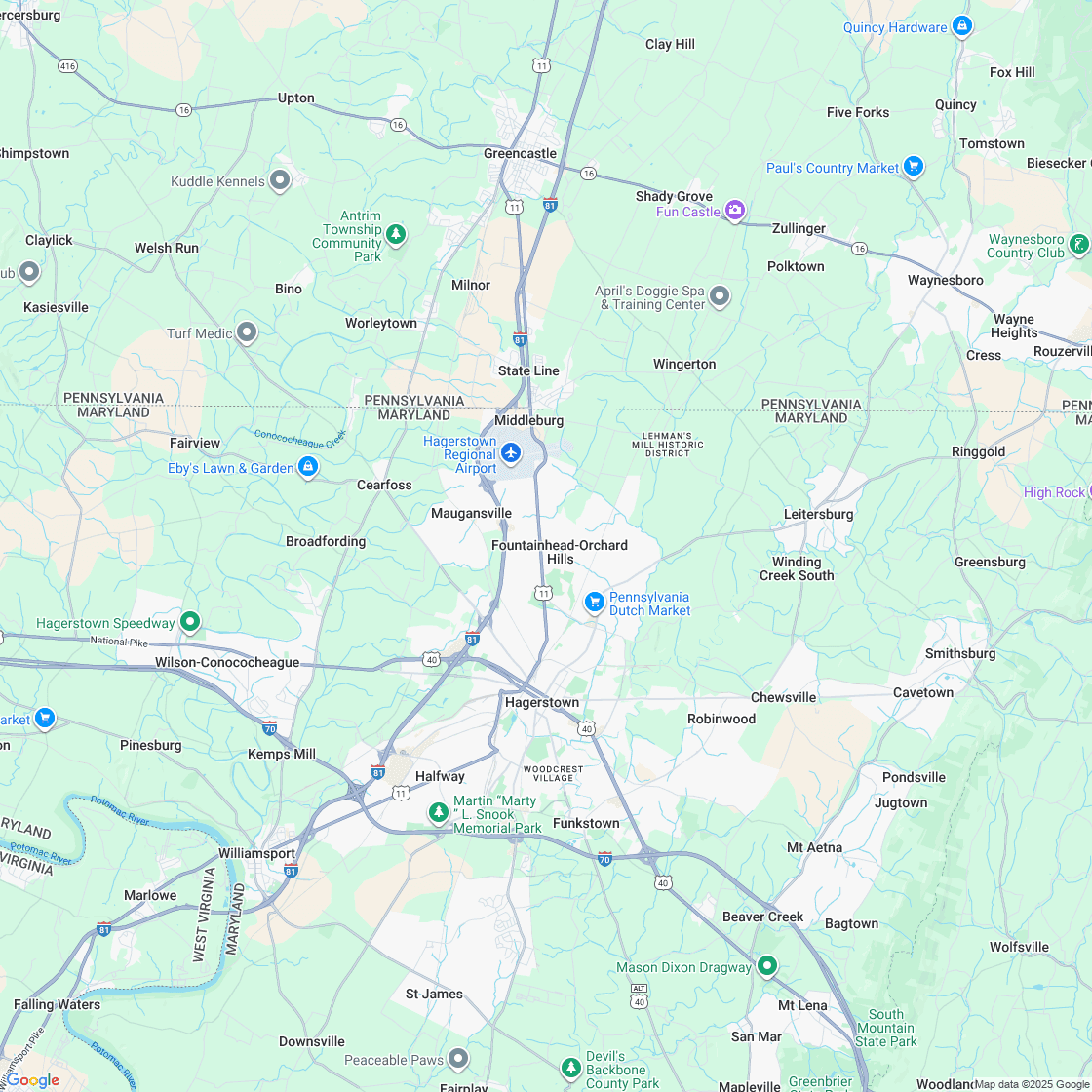 Google map showing store location