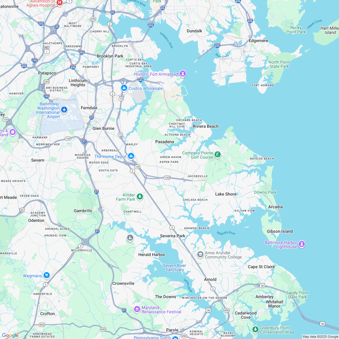 Google map showing store location