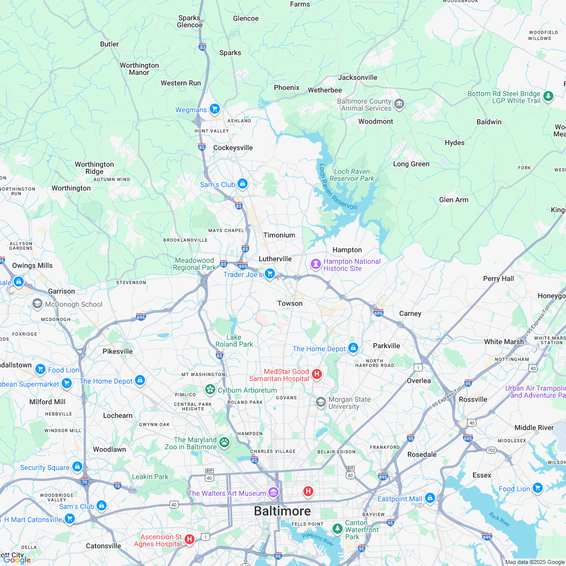 Google map showing store location