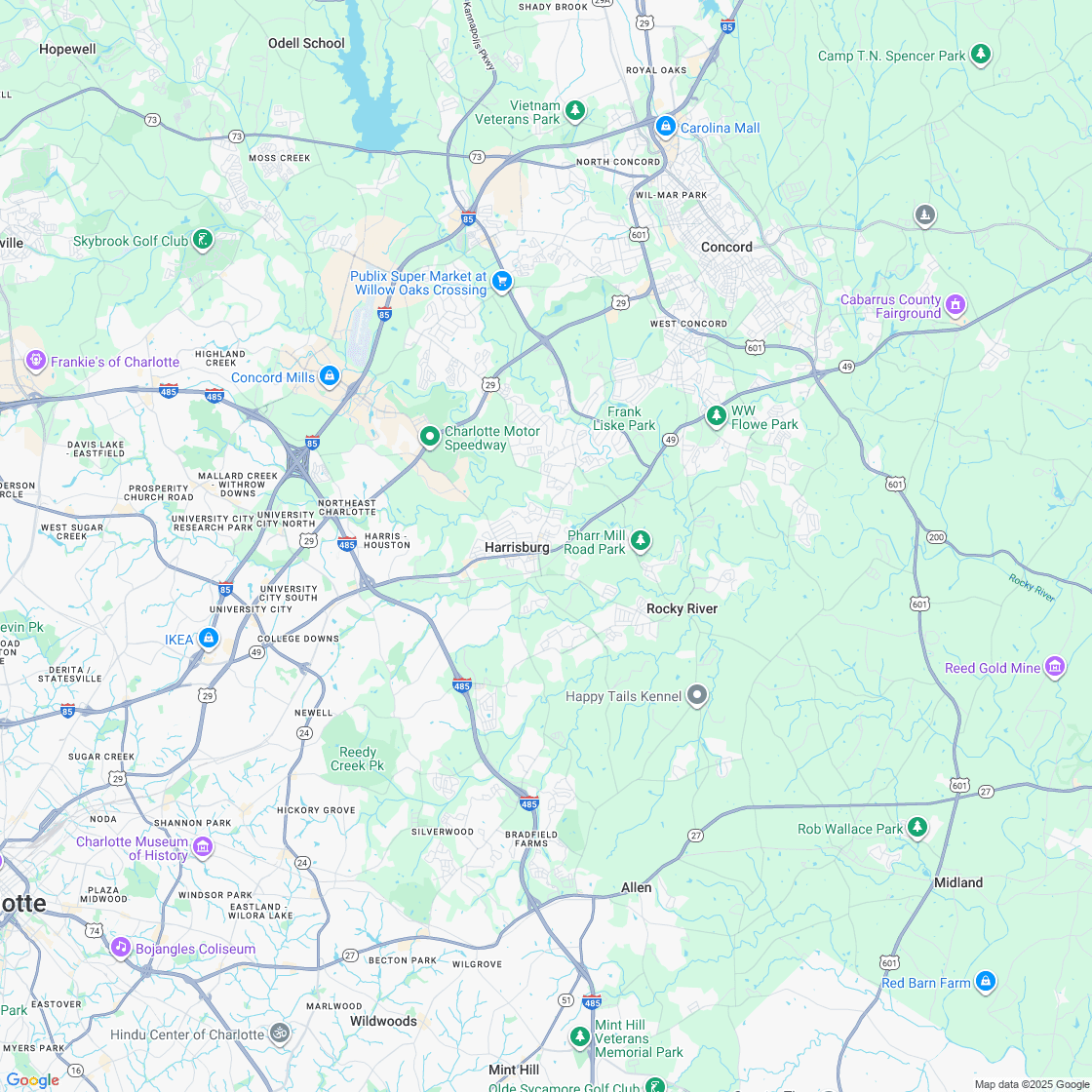 Google map showing store location