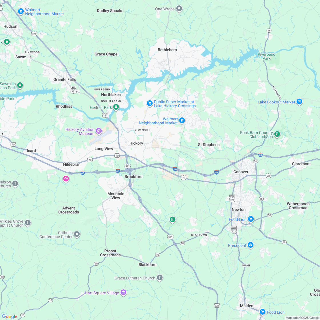 Google map showing store location