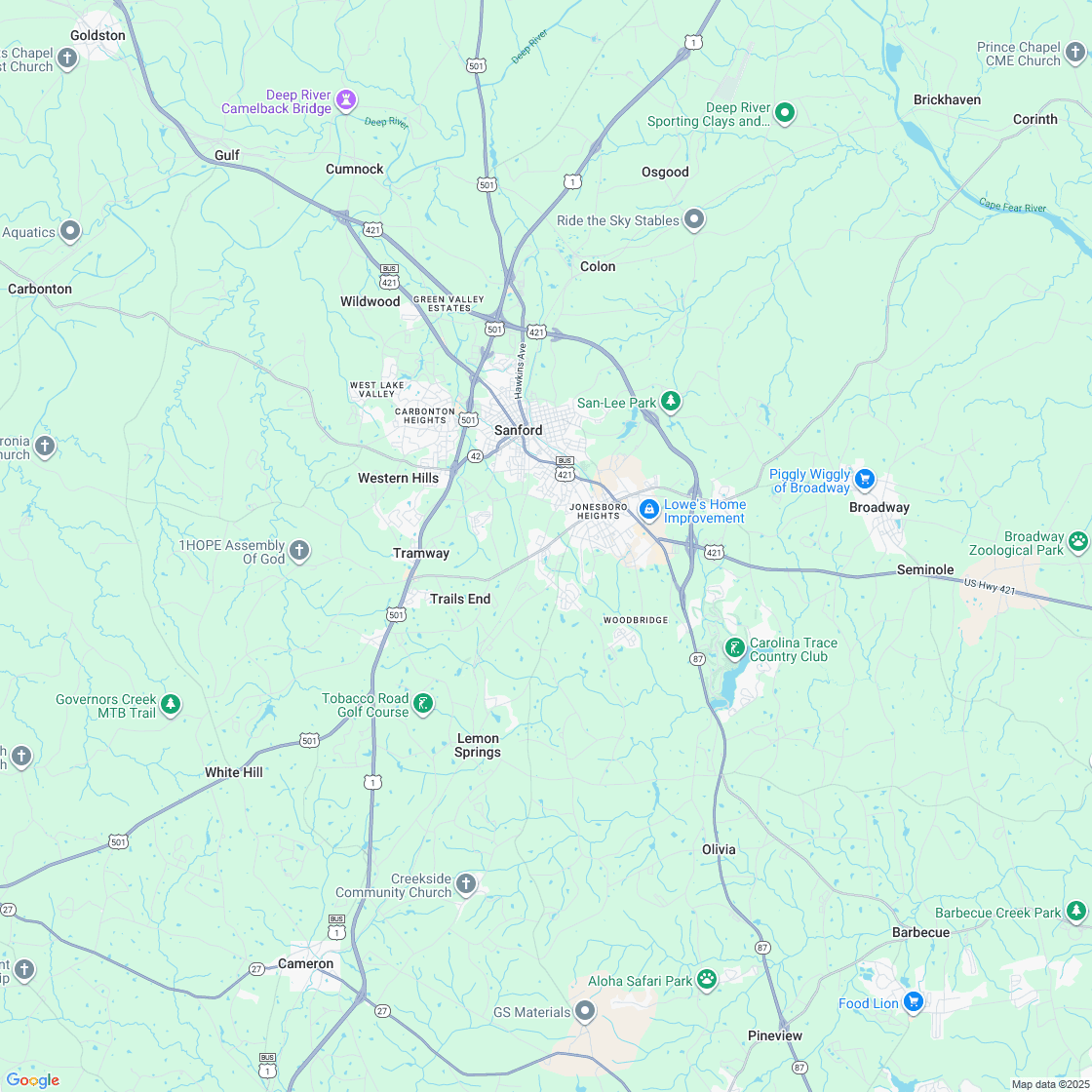 Google map showing store location