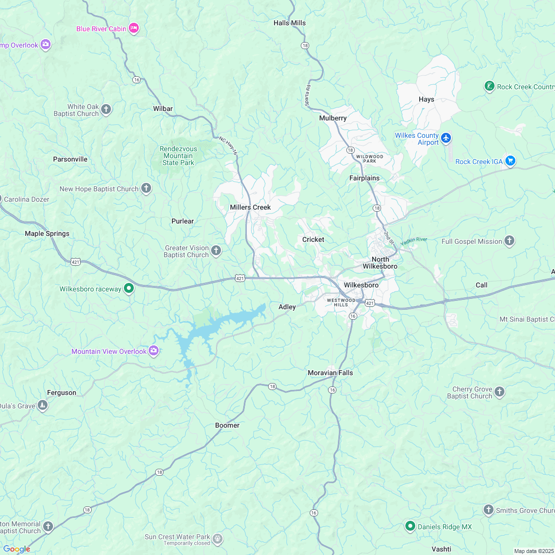 Google map showing store location