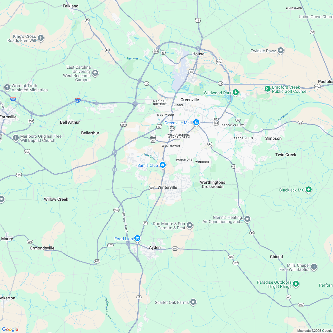 Google map showing store location