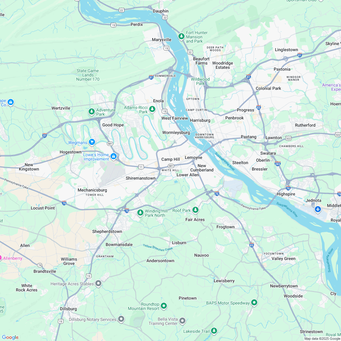 Google map showing store location