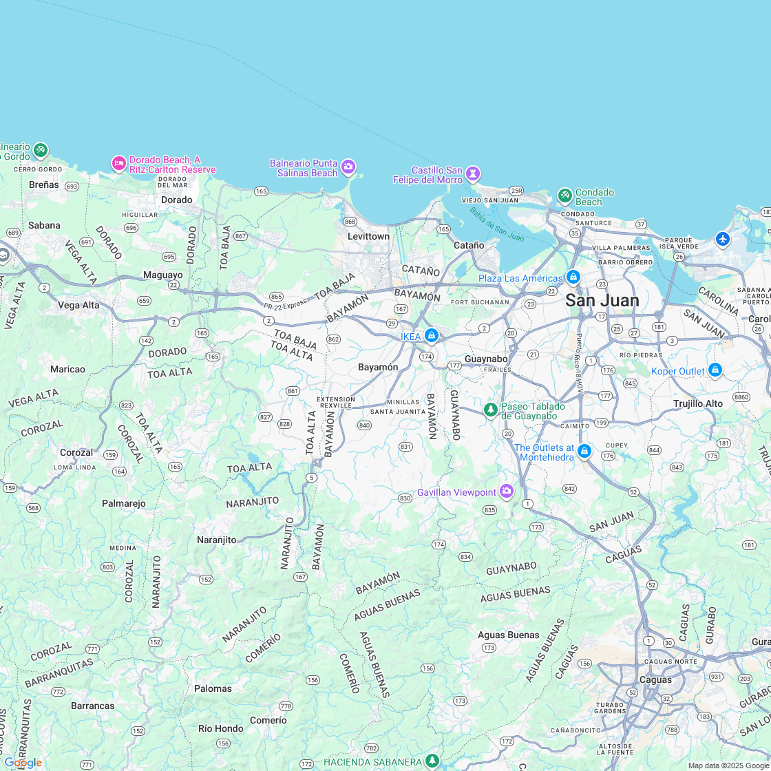 Google map showing store location