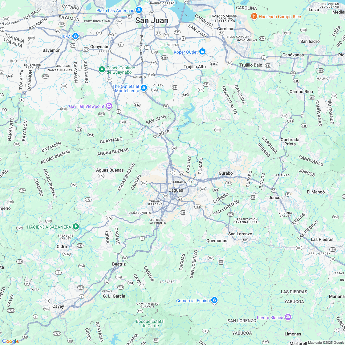 Google map showing store location