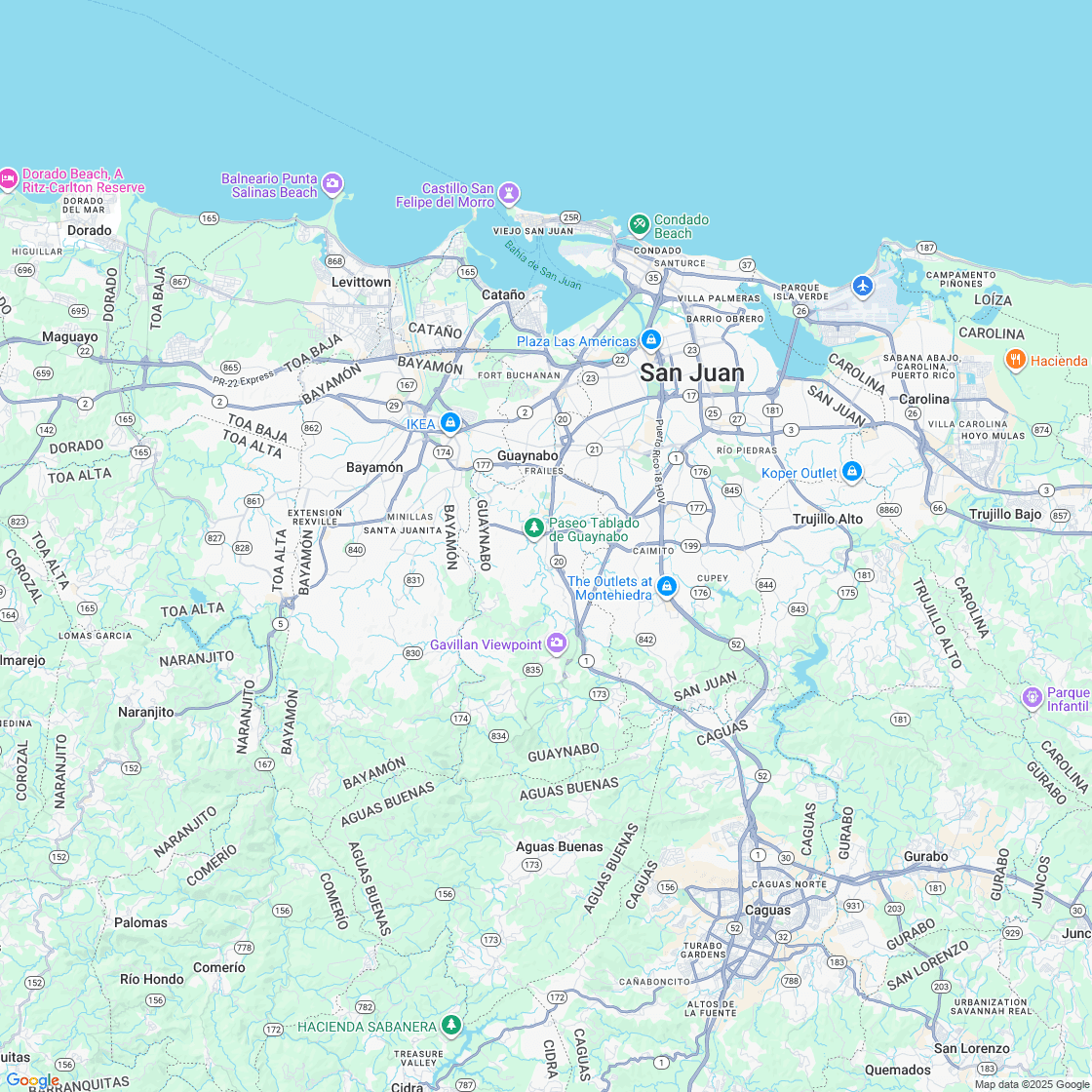 Google map showing store location