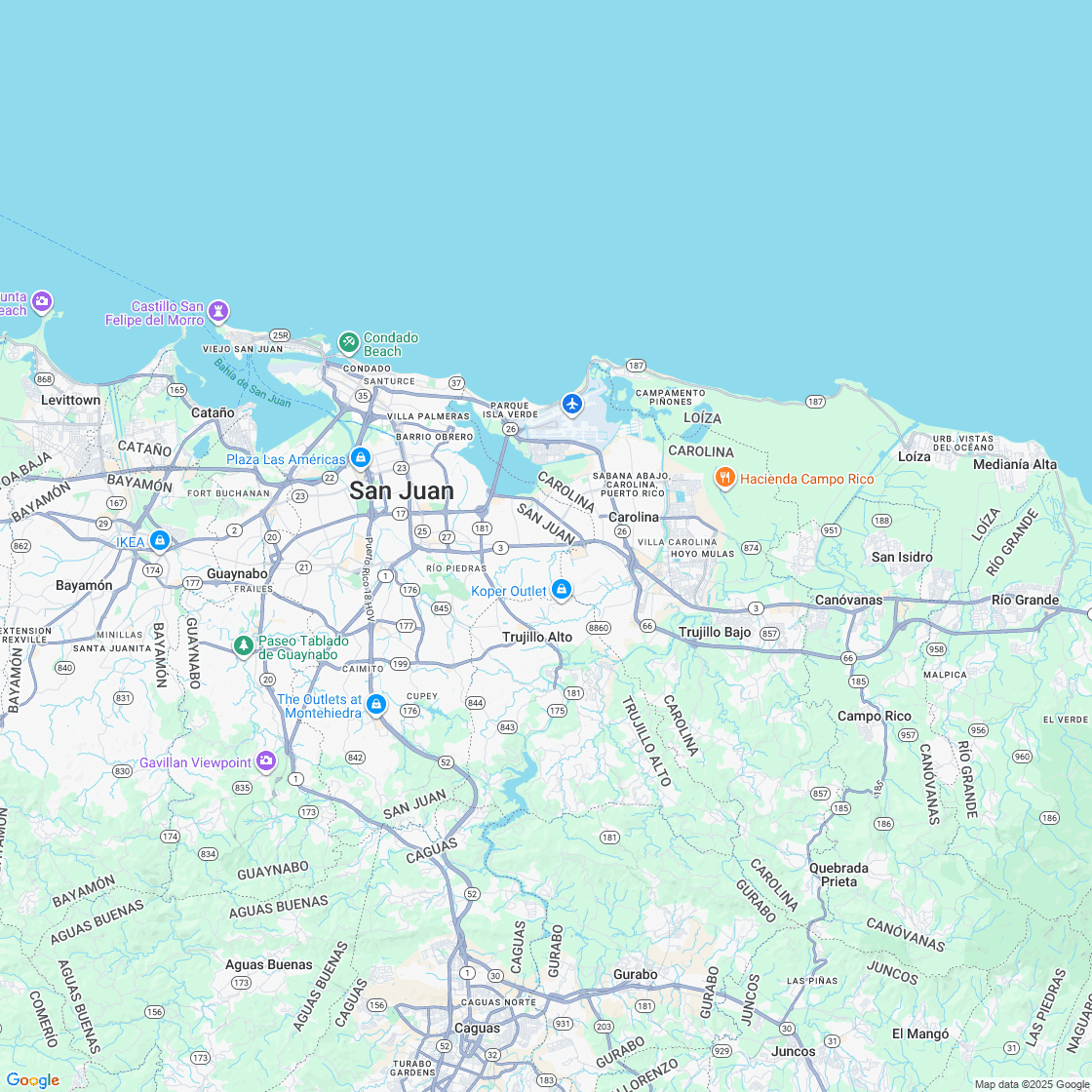 Google map showing store location