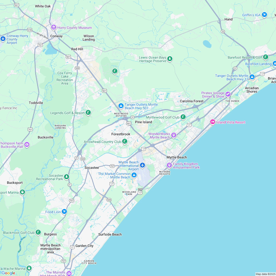 Google map showing store location