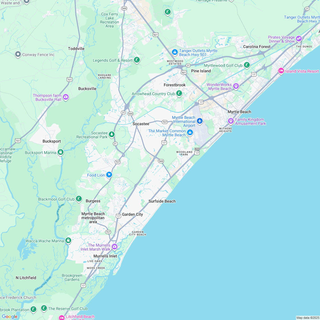 Google map showing store location