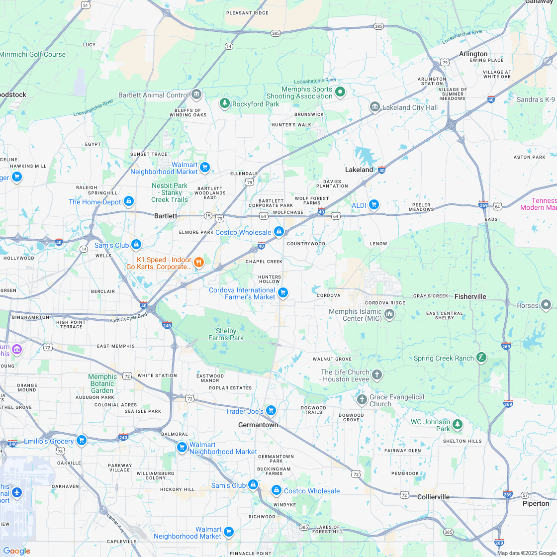 Google map showing store location