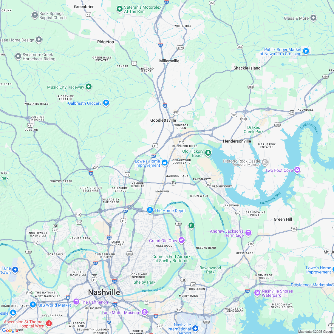 Google map showing store location