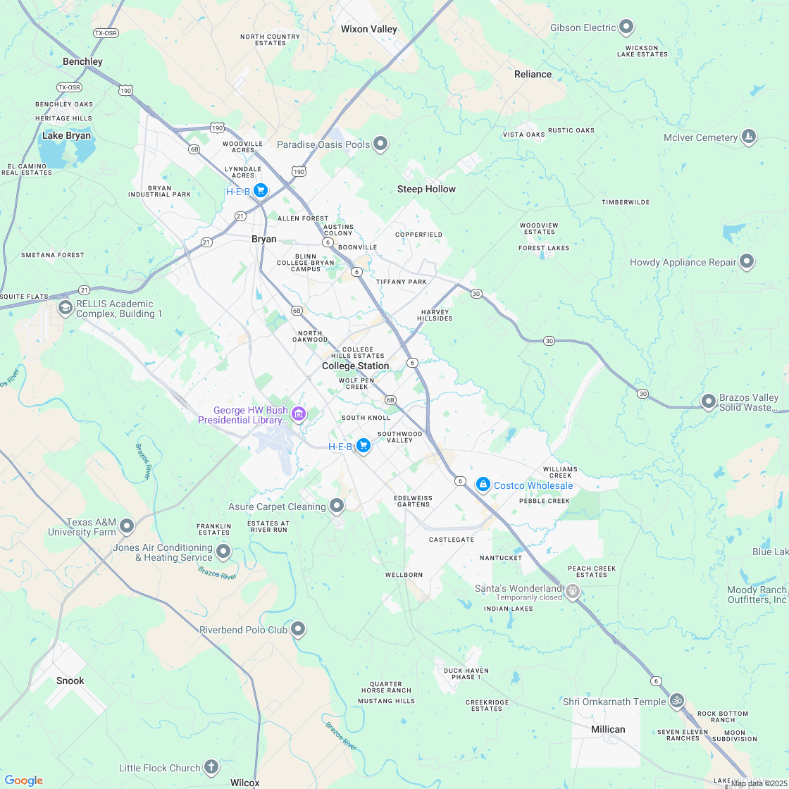 Google map showing store location