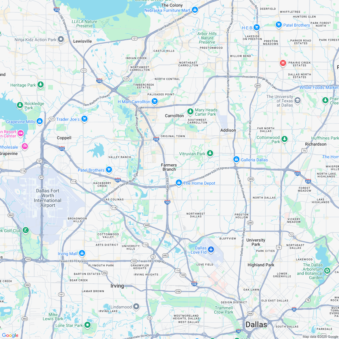 Google map showing store location