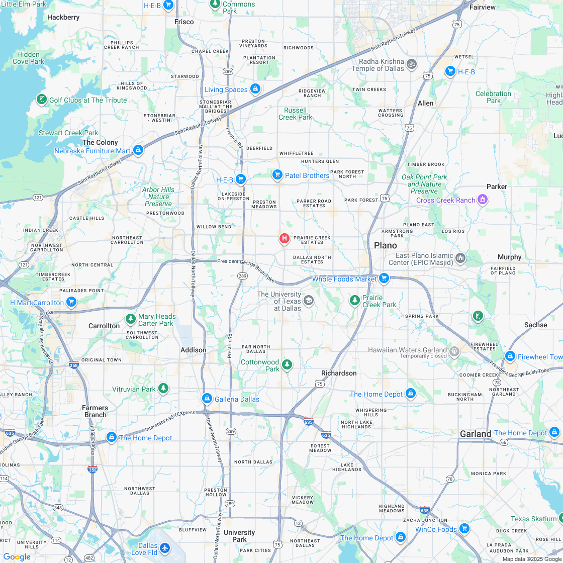 Google map showing store location