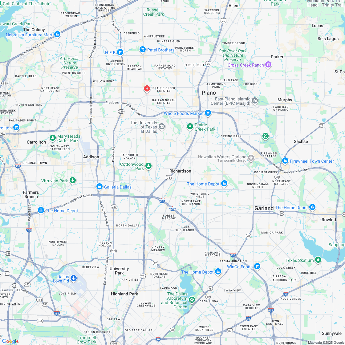 Google map showing store location