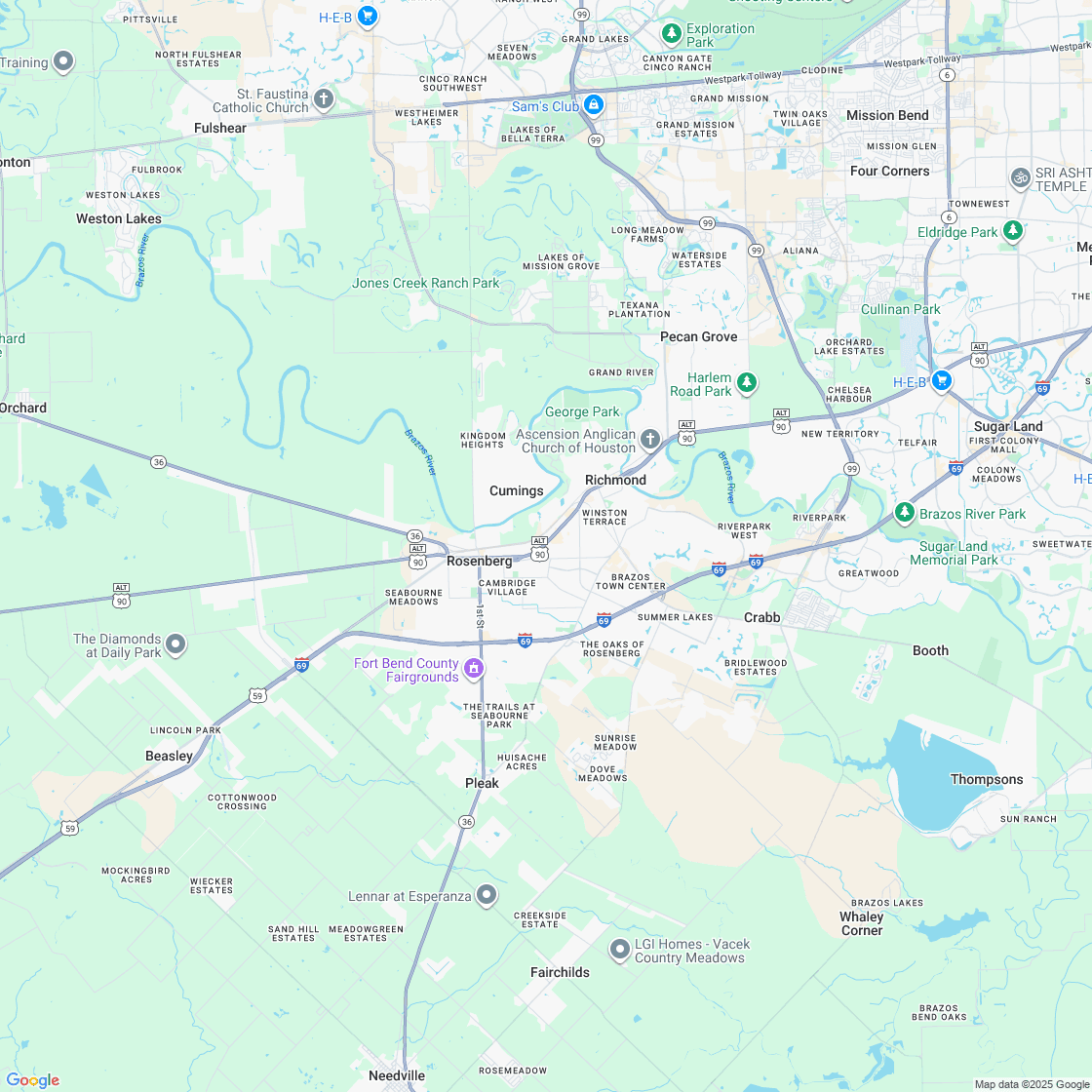 Google map showing store location