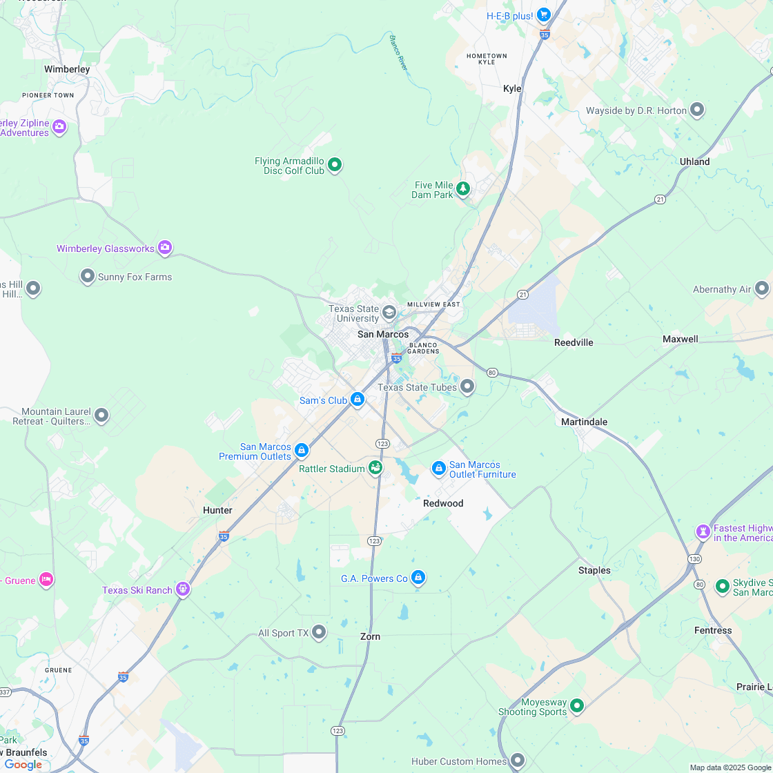 Google map showing store location