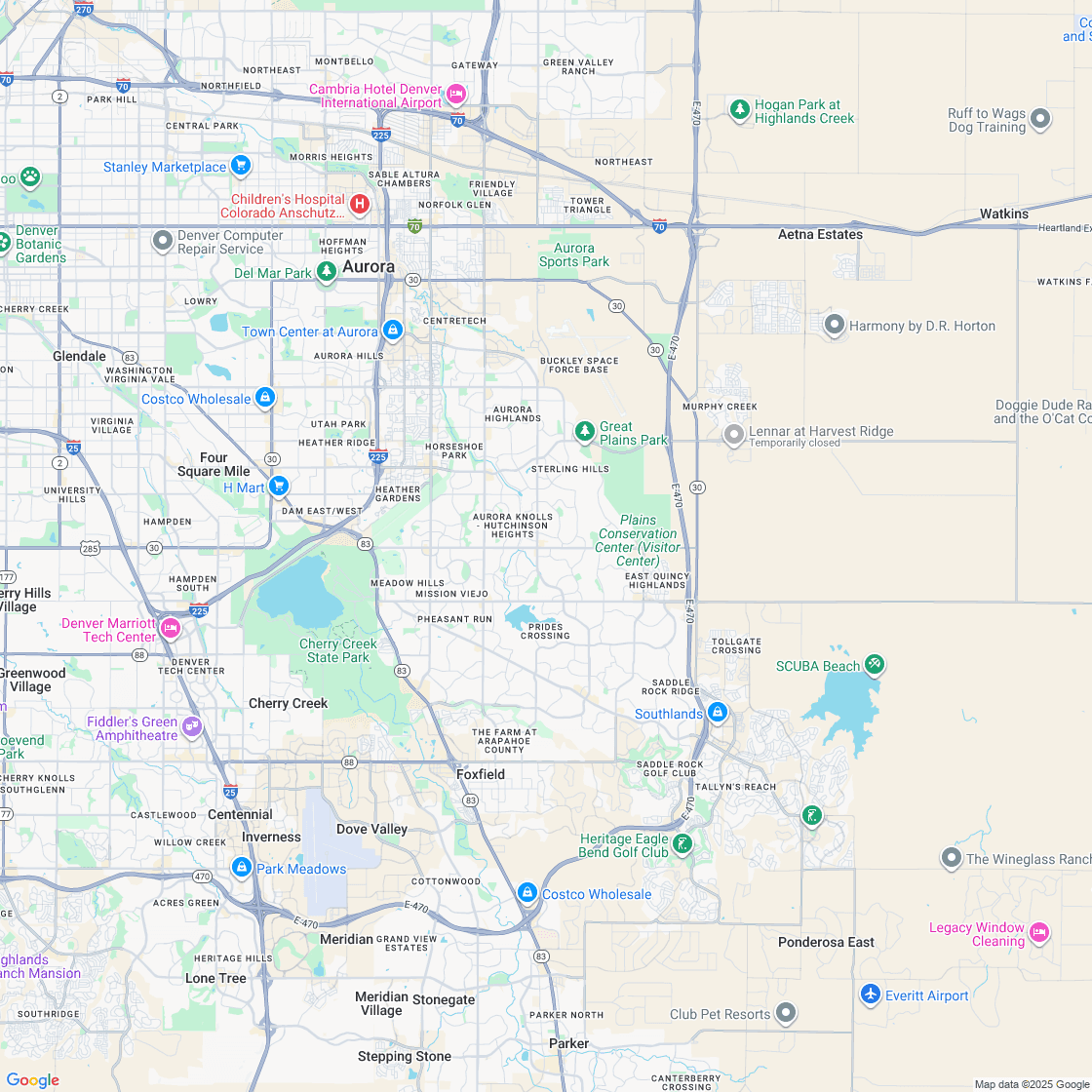 Google map showing store location
