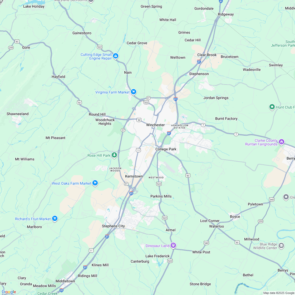 Google map showing store location