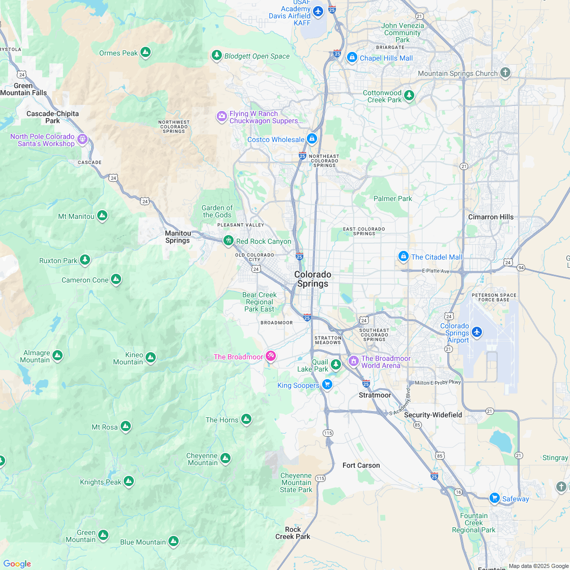 Google map showing store location