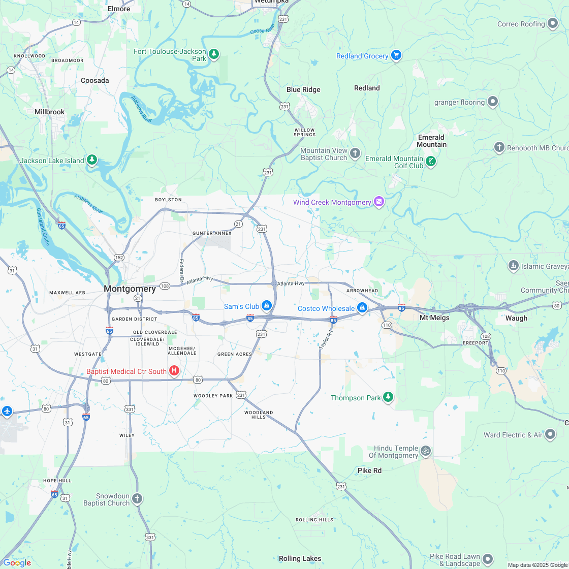 Google map showing store location