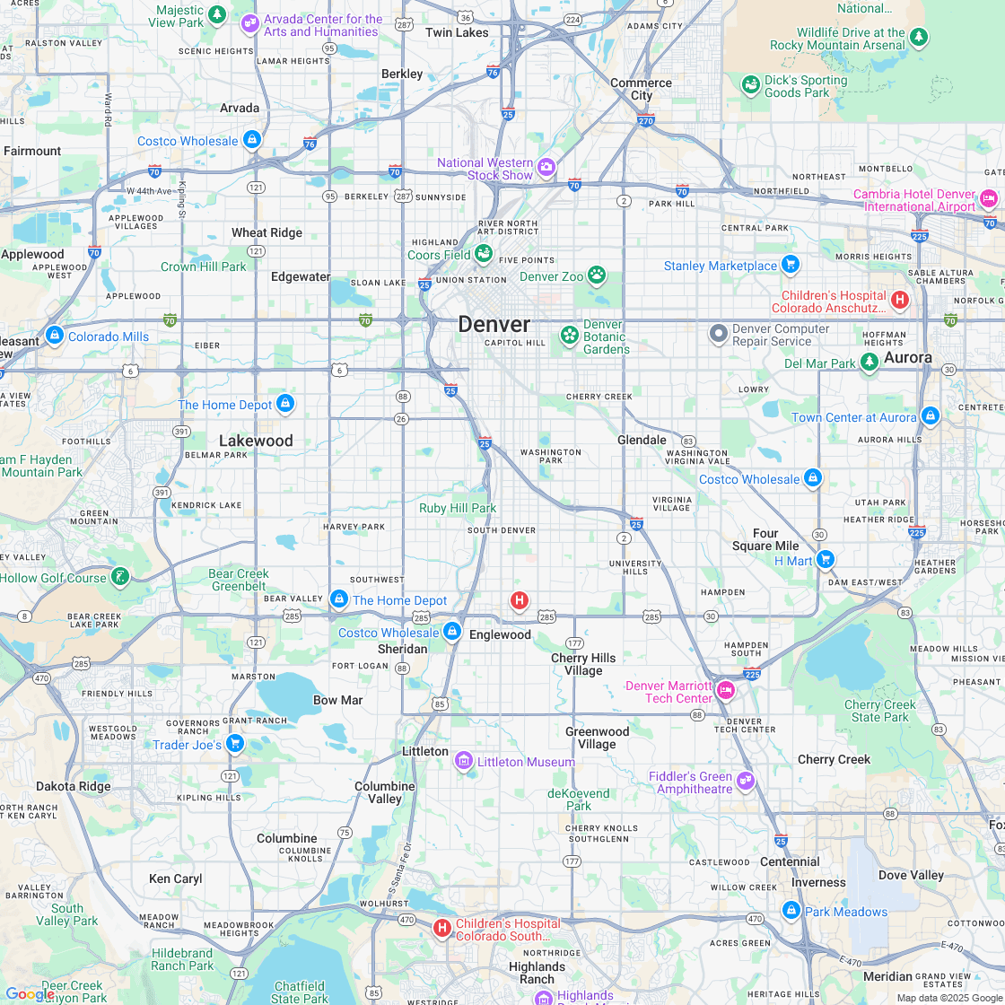 Google map showing store location