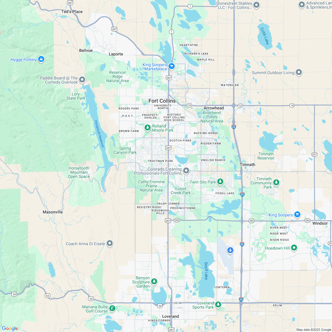 Google map showing store location