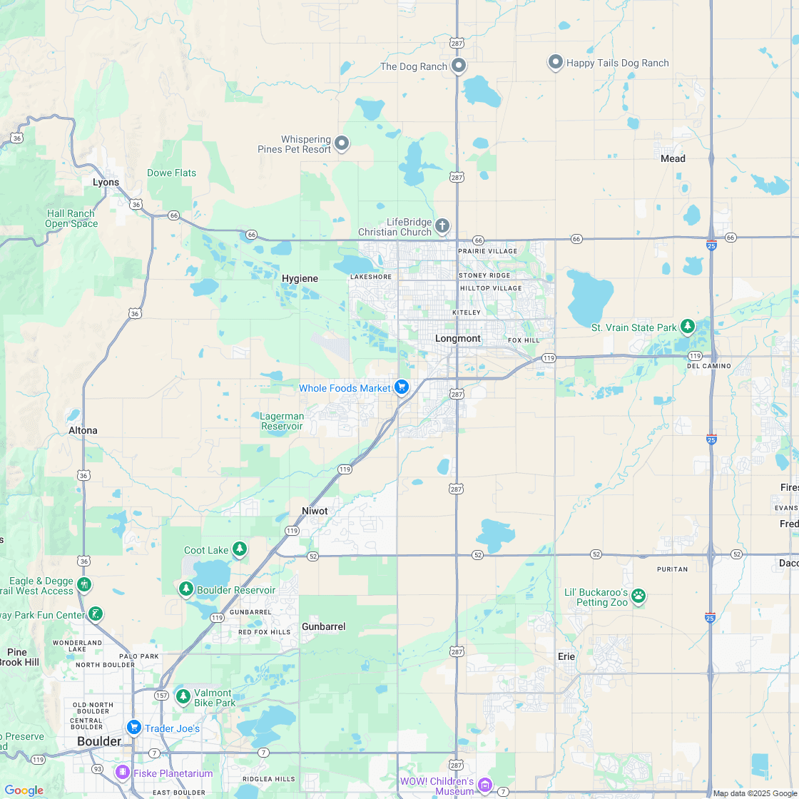 Google map showing store location